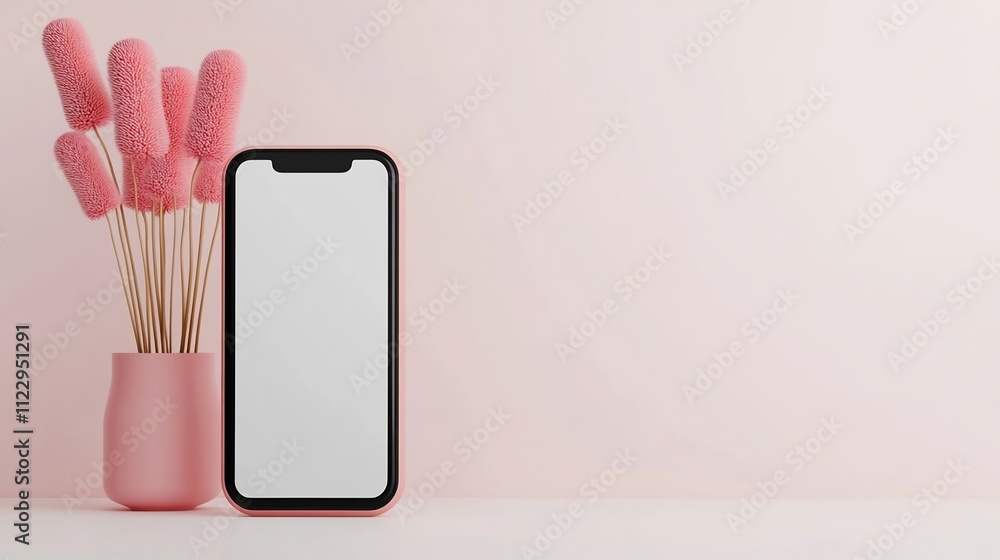 Poster mobile app with push notification for flash sales on white background in 3d