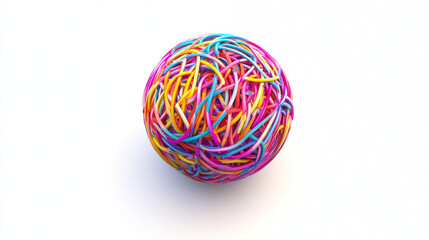 3d rendering of abstract multi colored sphere against white background