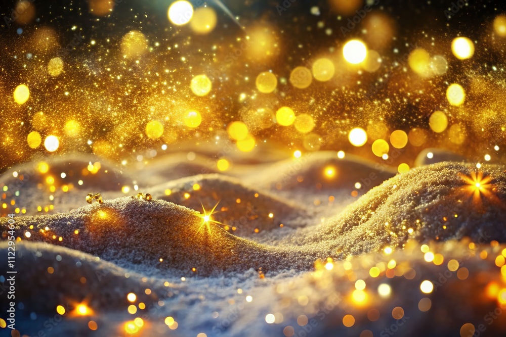 Poster golden bokeh sparks and shimmering glitter particles creating a luxurious christmas background with 