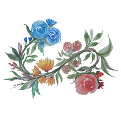 bouquet of roses watercolor illustration