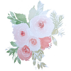 Beautiful pink and white loose watercolor flower