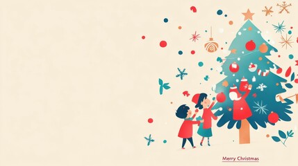 Fototapeta premium Cheerful Christmas Celebration Illustration. Created with Generative AI