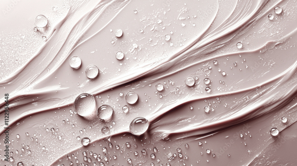 Poster Rich mocha mousse flows elegantly across the surface, adorned with sparkling droplets that enhance its luxurious appeal and vibrant texture
