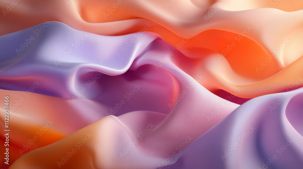 Aufkleber 3d render wallpaper of abstract color fabric floating