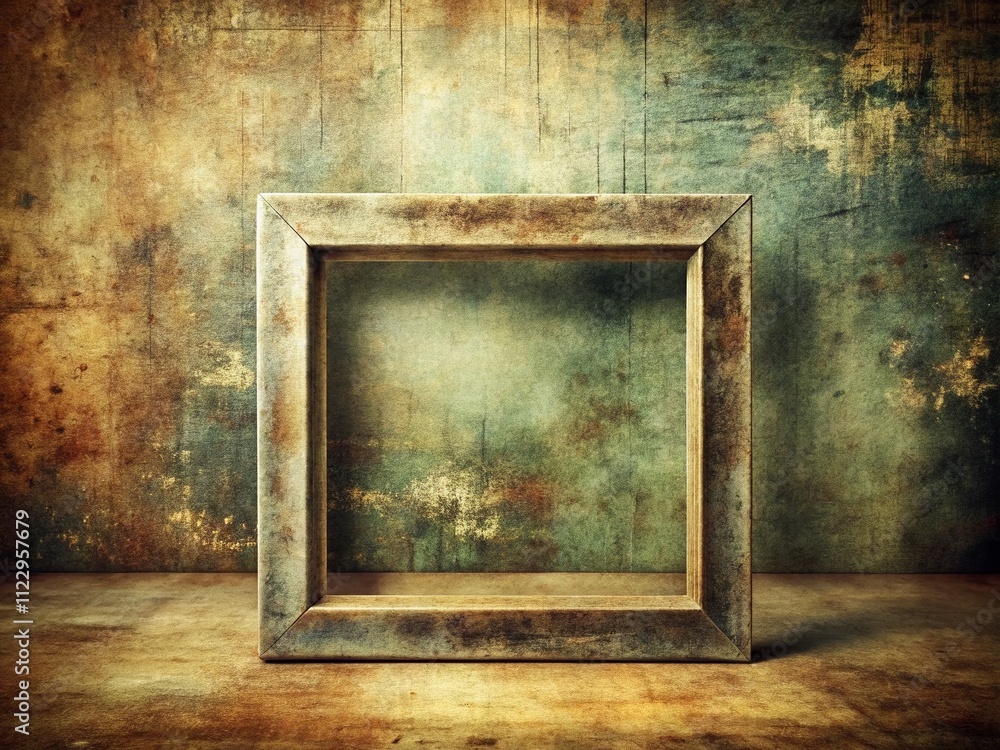 Poster grunge style square frame with distressed background for artistic displays and creative projects
