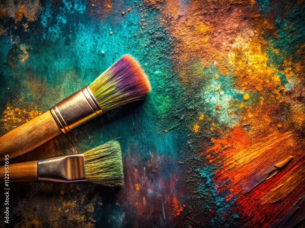 Poster grunge texture with expressive brush strokes: a captivating product photography display of dynamic a
