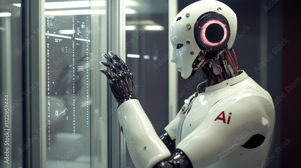 Poster artificial intelligence, isometric vector banner for ai, deep learning, machine learning, and techno