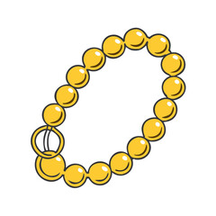 Obraz premium gold beads vector icon, new year vector illustration - simple illustration of gold beads, symbolizing holiday celebrations and festive spirit new year flat illustration 