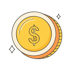 gold coin vector icon, new year vector illustration - simple illustration of gold coin, symbolizing holiday celebrations and festive spirit new year flat illustration 