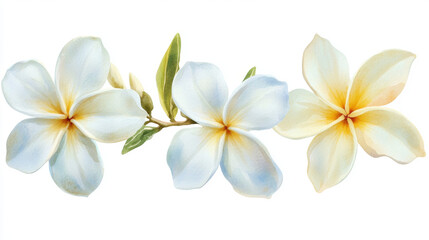 Water color of a vector of a jasmine flowers, isolated on a white background, Illustration Graphic, Drawing Vector, Painting clipart.