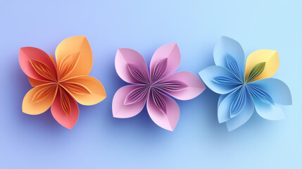Fototapeta premium Set of flowers. Abstract origami flowers icons background. style for banners, wallpaper, posters, websites, online shopping.Vector illustration design and creative idea,eps 10.