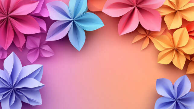 Set of flowers. Abstract origami flowers icons background. style for banners, wallpaper, posters, websites, online shopping.Vector illustration design and creative idea,eps 10.