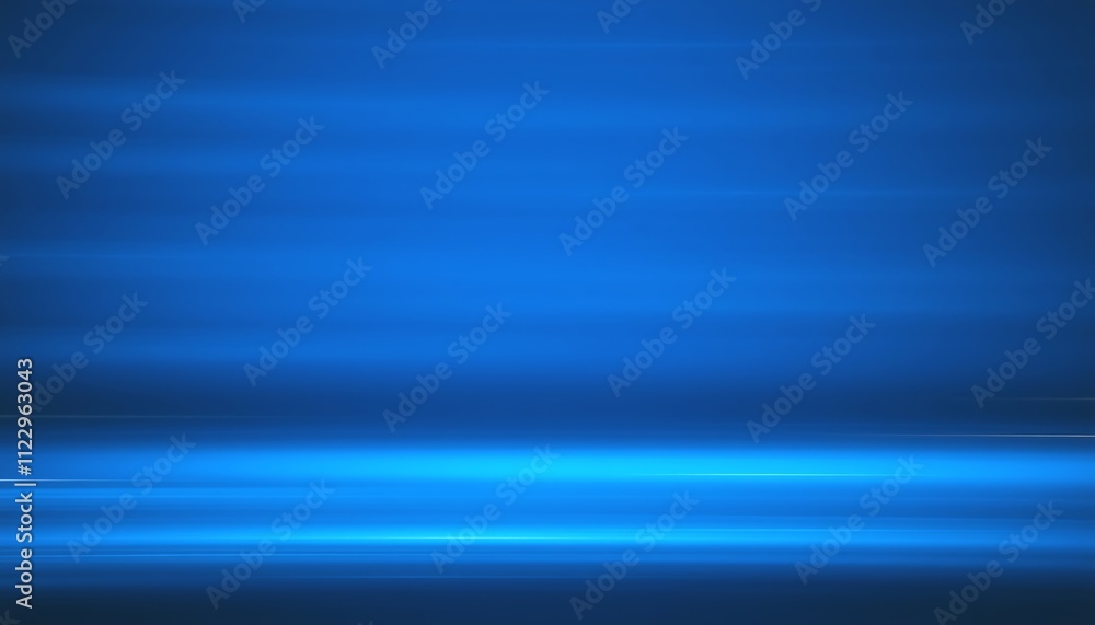 Poster abstract blue background horizontal lines/motion blur/ light streaks/digital art creating smooth gra