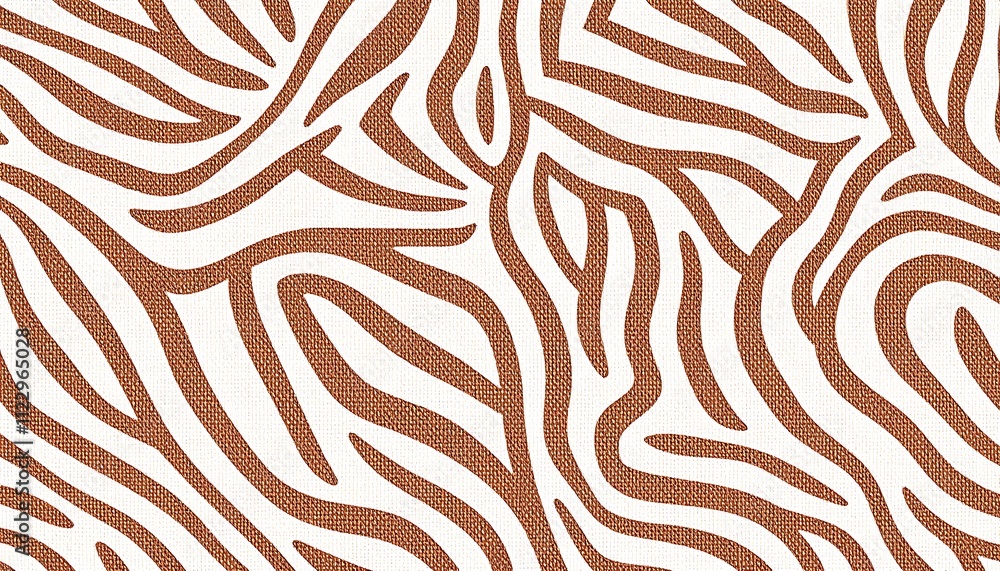Poster abstract terracotta zebra stripes textile fabric pattern design. seamless pattern featuring abstract