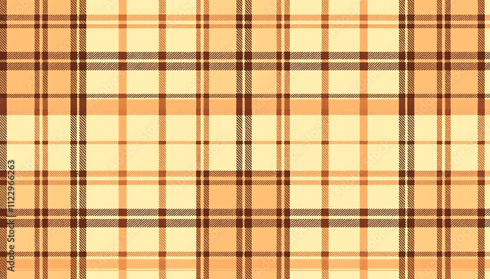 Poster a seamless pattern of beige and brown plaid. the image features intersecting lines creating a checke