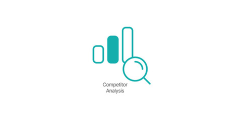 Fototapeta premium Computer Competitor Analysis Icon – Digital Market Research and Strategy Design