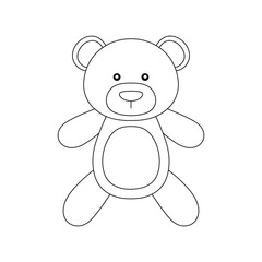 Fototapeta premium Hand drawn kids drawing bear doll cartoon isolated