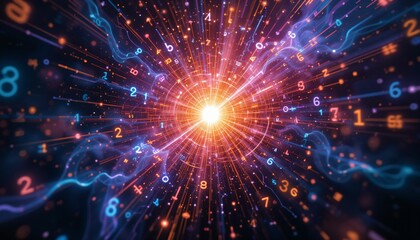 Naklejka premium Wallpaper of binary code concept pattern and big data structure.Net and source code Generative AI