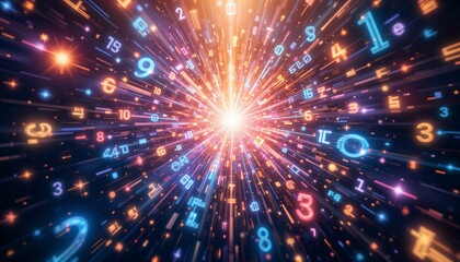 Fototapeta premium Wallpaper of binary code concept pattern and big data structure.Net and source code Generative AI