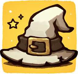 Illustration of a whimsical witch's hat