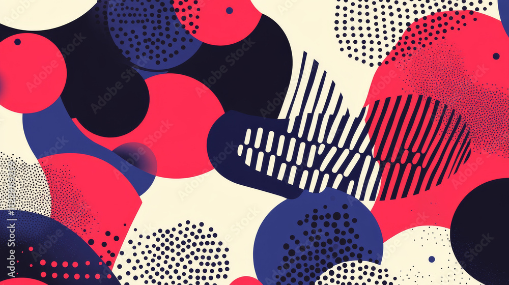 Poster abstract vector background with simple geometric figures and dots. graphic design element and polygo