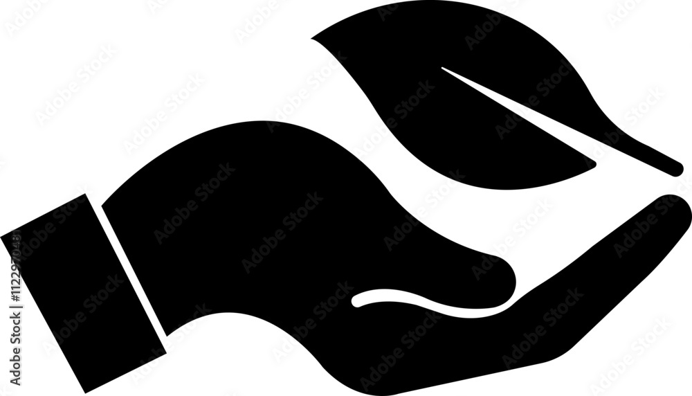 Aufkleber feather in hand icon. lightweight sign. sensitive vector with soft feather symbol in flat style. con