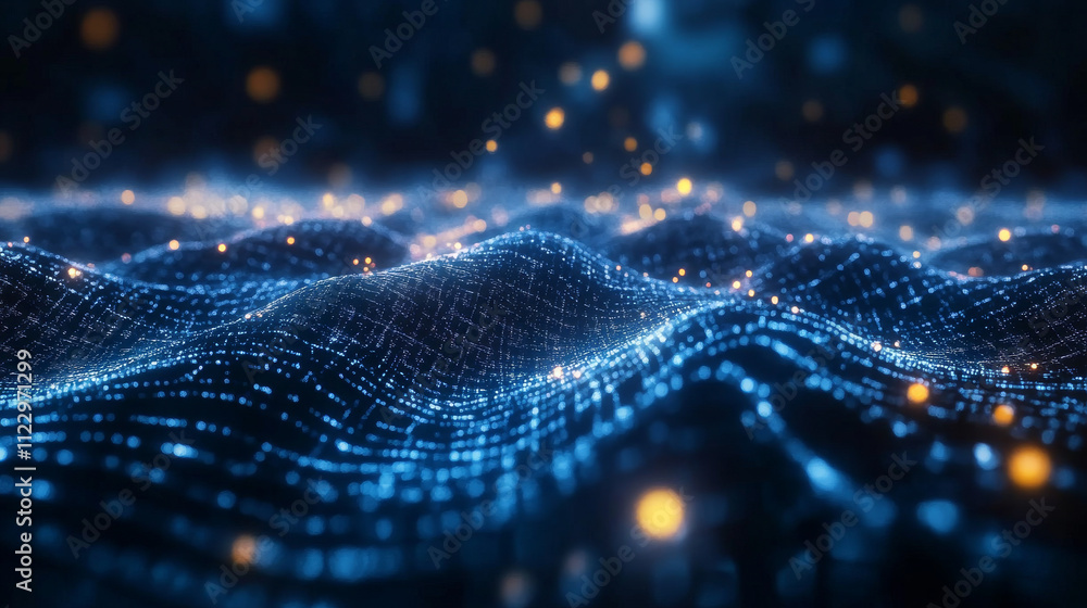 Poster abstract high-speed movement background. dynamic motion light trails with motion blur effect on dark