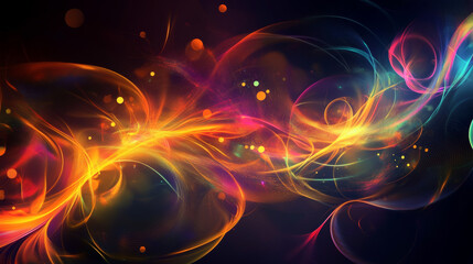 Fototapeta premium Abstract high-speed movement background. Dynamic motion light trails with motion blur effect on dark background. Futuristic, technology pattern for banner or poster design.