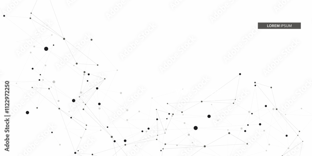 Poster biology symbol internet design. abstract science research global connectivity. vector connect dots a