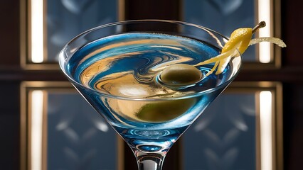 Glass with martini