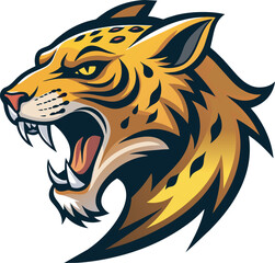 tiger head isolated on white