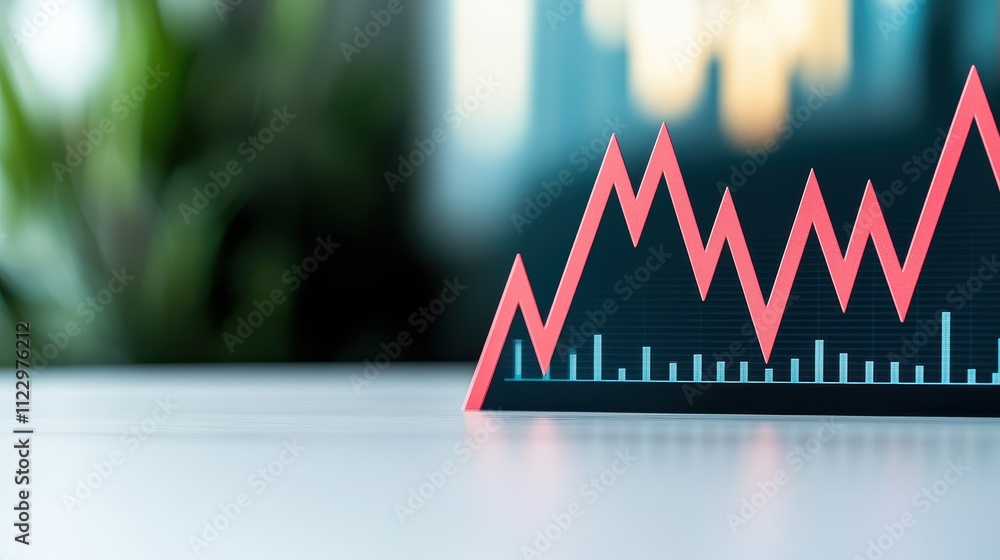 Poster seo keyword and data concept, graph depicting declining birthrate trends over time with red and blue