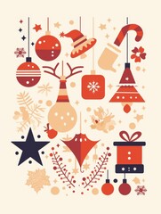 Minimalist Christmas: Vector Graphics for Flat Design