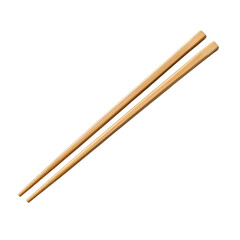 Wooden chopstick isolated on transparent background