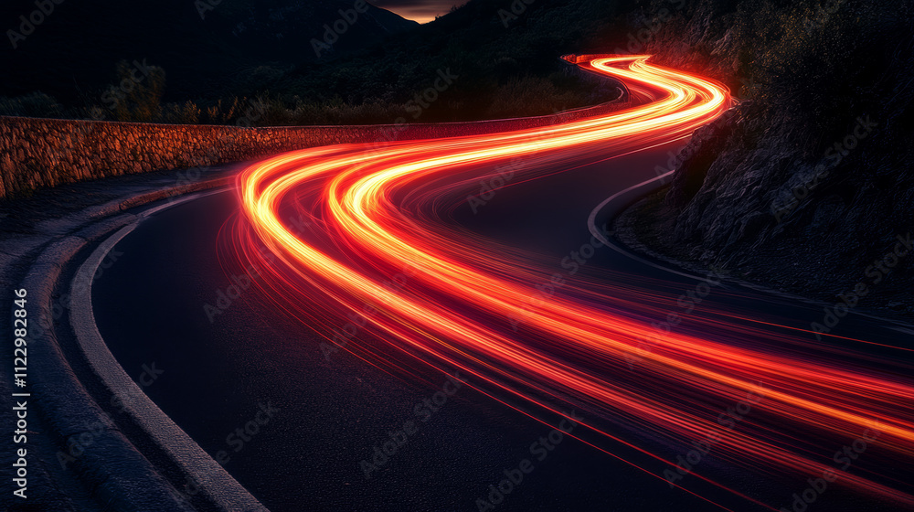 Poster abstract red light fast speed curve dynomic motion on black background vector illustration.