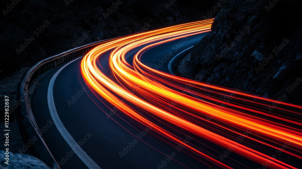 Poster abstract red light fast speed curve dynomic motion on black background vector illustration.