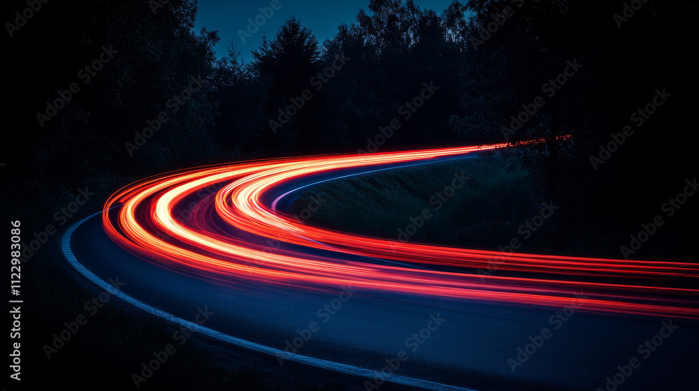 Poster abstract red light fast speed curve dynomic motion on black background vector illustration.
