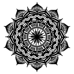 Doodle  mandala illustration inspired by wheels and flower that can be used for sticker, book, mandala, scrapbook, icon, decorative, etc. with aesthetic colorful color