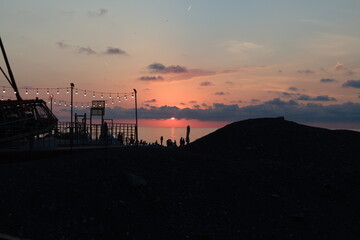 Sunset in batumi beach in Batumi, Georgia