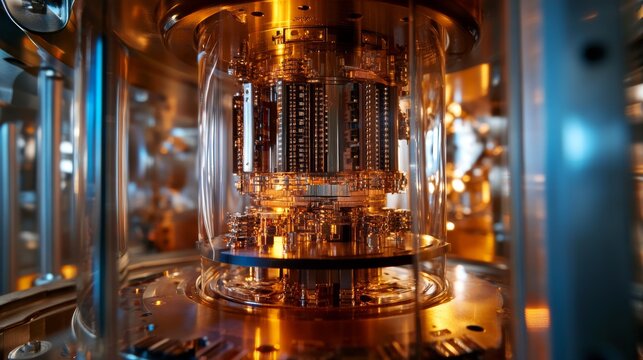 Quantum computing CPU banner showcasing large-scale data processing and chip technology.