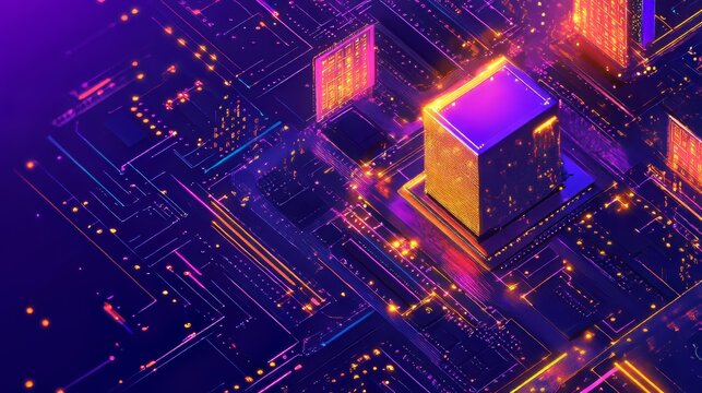 Quantum computing CPU banner showcasing large-scale data processing and chip technology.