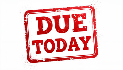 Bold red stamp graphic with "DUE TODAY!" indicating urgency and deadline reminder