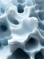 Fototapeta premium Abstract 3D organic form. Concept of porous structure, architecture, and natural formations.