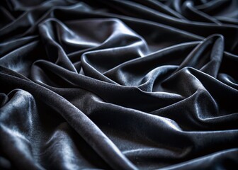 Fototapeta premium Luxurious Black Velvet Texture Wallpaper - Soft and Elegant Background for Interior Design Inspiration and Stylish Home Decor Projects