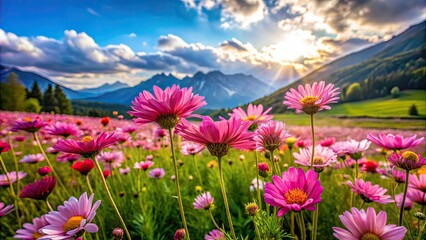Obraz premium Pink Wildflower Macro Drone Photography: Stunning Close-Up Images of Delicate Blooms