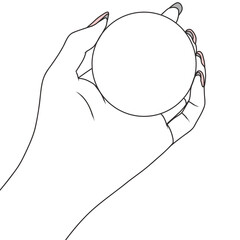 Fototapeta premium hand holding a cosmetic bottle 