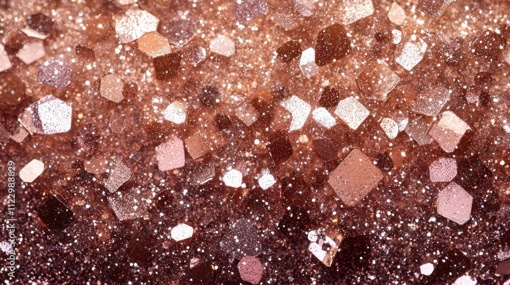 Poster warm mocha mousse combines in an abstract design of sparkling shapes, evoking elegance and charm
