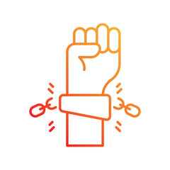 slave gradient icon with white background vector stock illustration