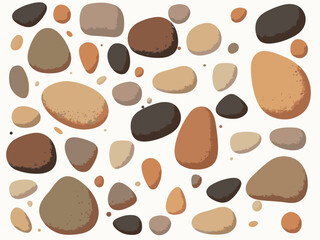 Obraz premium Abstract pebble shapes in organic earthy tones vector design.