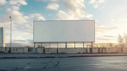 Obraz premium Large white blank billboard or signboard for advertising on a street wall. 